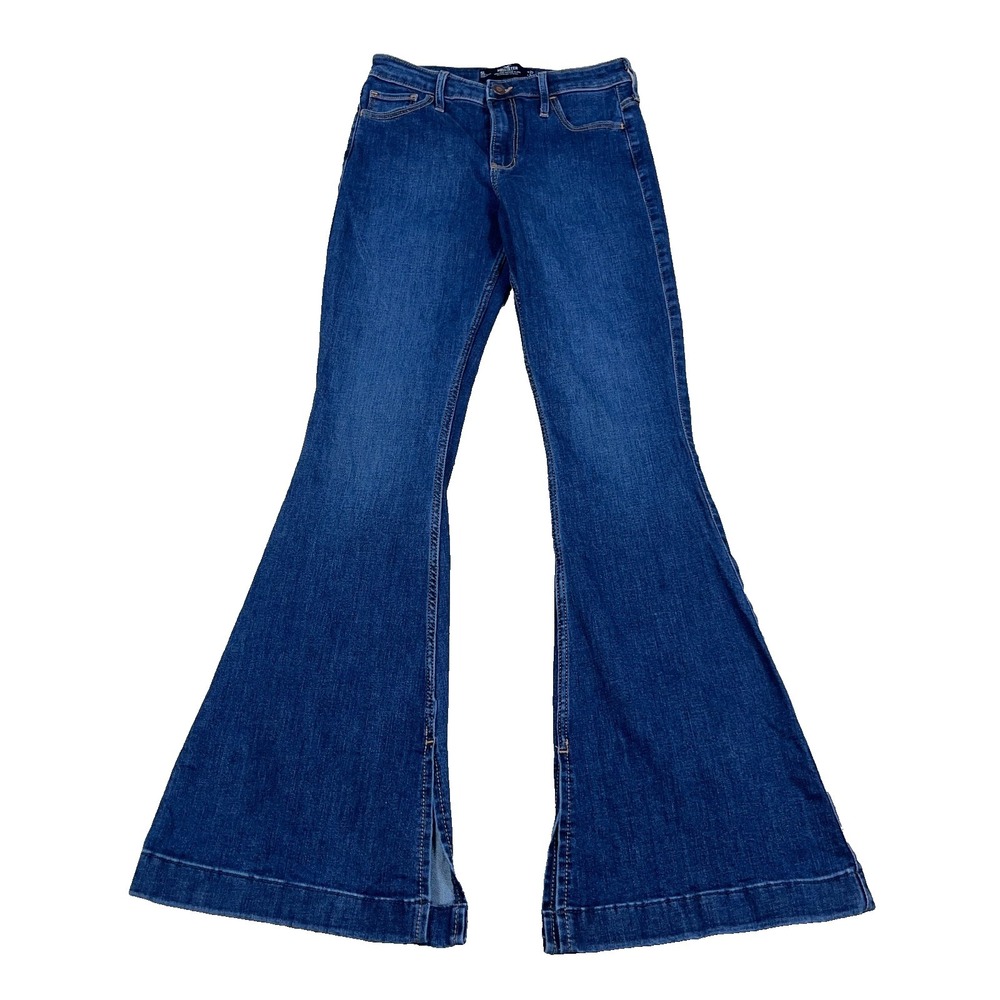 Hollister Jeans Women 5 Long High Rise Vintage Flare Dark Bellbottom Y2K 26x31